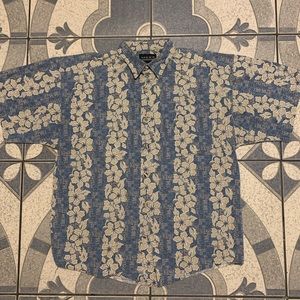 Vintage MAXX FM Floral Pattern Hawaiian Shirt Sz L